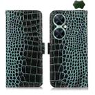 For Huawei Nova 11i / Enjoy 60 Pro /  Crocodile Top Layer Cowhide Leather Phone Case(Green) - 1