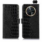 For Huawei Nova Y91 4G / Enjoy 60X Crocodile Top Layer Cowhide Leather Phone Case(Black) - 1