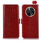 For Huawei Nova Y91 4G / Enjoy 60X Crocodile Top Layer Cowhide Leather Phone Case(Red) - 1