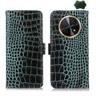 For Huawei Nova Y91 4G / Enjoy 60X Crocodile Top Layer Cowhide Leather Phone Case(Green) - 1