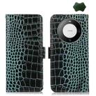 For Huawei Mate 60 Pro Crocodile Top Layer Cowhide Leather Phone Case(Green) - 1