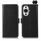 For Huawei Nova 11 Crazy Horse Top Layer Cowhide Leather Phone Case(Black) - 1