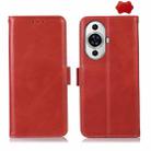 For Huawei Nova 11 Crazy Horse Top Layer Cowhide Leather Phone Case(Red) - 1