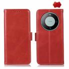 For Huawei Mate 60 Crazy Horse Top Layer Cowhide Leather Phone Case(Red) - 1