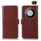 For Huawei Mate 60 Crazy Horse Top Layer Cowhide Leather Phone Case(Brown) - 1