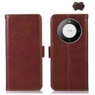 For Huawei Mate 60 Pro Crazy Horse Top Layer Cowhide Leather Phone Case(Brown) - 1