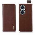 For Huawei Nova 11i / Enjoy 60 Pro KHAZNEH Nappa Top Layer Cowhide Leather Phone Case(Brown) - 1