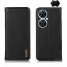 For Huawei Nova 11i / Enjoy 60 Pro KHAZNEH Nappa Top Layer Cowhide Leather Phone Case(Black) - 1