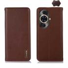 For Huawei Nova 11 Pro / 11 Ultra KHAZNEH Nappa Top Layer Cowhide Leather Phone Case(Brown) - 1