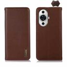 For Huawei Nova 11 KHAZNEH Nappa Top Layer Cowhide Leather Phone Case(Brown) - 1