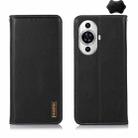 For Huawei Nova 11 KHAZNEH Nappa Top Layer Cowhide Leather Phone Case(Black) - 1