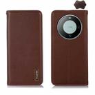 For Huawei Mate 60 KHAZNEH Nappa Top Layer Cowhide Leather Phone Case(Brown) - 1