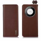 For Huawei Mate 60 Pro KHAZNEH Nappa Top Layer Cowhide Leather Phone Case(Brown) - 1
