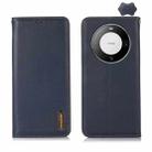 For Huawei Mate 60 Pro KHAZNEH Nappa Top Layer Cowhide Leather Phone Case(Blue) - 1