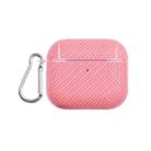 For AirPods 3 Woven Skin Texture PC TWS Earphone Protective Case(Pink) - 1