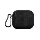 For AirPods 3 Woven Skin Texture PC TWS Earphone Protective Case(Black) - 1