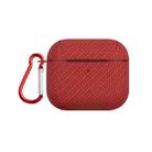 For AirPods 3 Woven Skin Texture PC TWS Earphone Protective Case(Red) - 1