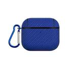 For AirPods 3 Woven Skin Texture PC TWS Earphone Protective Case(Blue) - 1