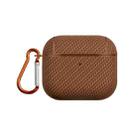 For AirPods 3 Woven Skin Texture PC TWS Earphone Protective Case(Brown) - 1