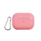 For AirPods Pro Woven Skin Texture PC TWS Earphone Protective Case(Pink) - 1