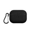 For AirPods Pro Woven Skin Texture PC TWS Earphone Protective Case(Black) - 1