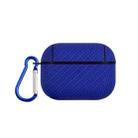 For AirPods Pro Woven Skin Texture PC TWS Earphone Protective Case(Blue) - 1