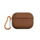 For AirPods Pro Woven Skin Texture PC TWS Earphone Protective Case(Brown) - 1