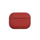 For AirPods Pro 2 Woven Skin Texture PC TWS Earphone Protective Case(Red) - 1