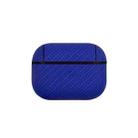 For AirPods Pro 2 Woven Skin Texture PC TWS Earphone Protective Case(Blue) - 1