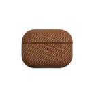 For AirPods Pro 2 Woven Skin Texture PC TWS Earphone Protective Case(Brown) - 1