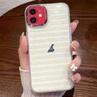 For iPhone 11 Striped Electroplating TPU Transparent Phone Case(Transparent White) - 1