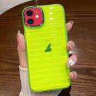 For iPhone 11 Striped Electroplating TPU Transparent Phone Case(Fluorescent Green) - 1