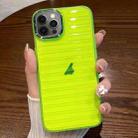 For iPhone 12 Pro Striped Electroplating TPU Transparent Phone Case(Fluorescent Green) - 1