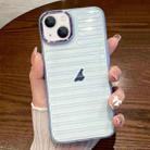 For iPhone 13 Striped Electroplating TPU Transparent Phone Case(Sierra Blue) - 1