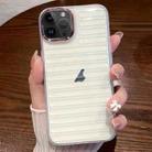 For iPhone 14 Pro Striped Electroplating TPU Transparent Phone Case(Transparent White) - 1