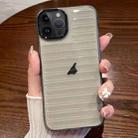 For iPhone 14 Pro Max Striped Electroplating TPU Transparent Phone Case(Transparent Grey) - 1