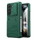 For Samsung Galaxy Z Fold5 Shockproof Camera Shield Folding Phone Case(Green) - 1