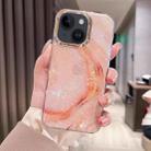 For iPhone 14 Plus Colorful Crystal Ripple TPU Phone Case(Pink Orange) - 1