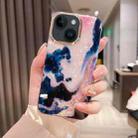 For iPhone 14 Plus Colorful Crystal Ripple TPU Phone Case(White Black) - 1