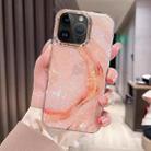 For iPhone 14 Pro Max Colorful Crystal Ripple TPU Phone Case(Pink Orange) - 1