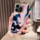 For iPhone 13 Pro Max Colorful Crystal Ripple TPU Phone Case(White Black) - 1