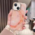 For iPhone 13 Colorful Crystal Ripple TPU Phone Case(Pink Orange) - 1