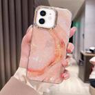 For iPhone 12 Colorful Crystal Ripple TPU Phone Case(Pink Orange) - 1