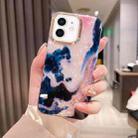 For iPhone 12 Colorful Crystal Ripple TPU Phone Case(White Black) - 1