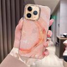 For iPhone 11 Pro Max Colorful Crystal Ripple TPU Phone Case(Pink Orange) - 1
