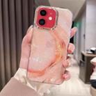 For iPhone 11 Colorful Crystal Ripple TPU Phone Case(Pink Orange) - 1