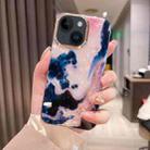 For iPhone 15 Plus Colorful Crystal Ripple TPU Phone Case(White Black) - 1