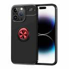 For iPhone 15 Pro Max Metal Ring Holder TPU Phone Case(Black+Red) - 1