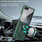 For Samsung Galaxy Z Flip7 5G Matte UV Armor Ring Shockproof Phone Case(Dark Green) - 4