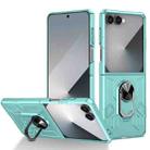 For Samsung Galaxy Z Flip7 5G Matte UV Armor Ring Shockproof Phone Case(Sky Blue) - 1
